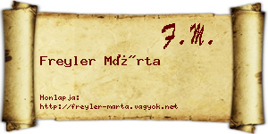 Freyler Márta névjegykártya